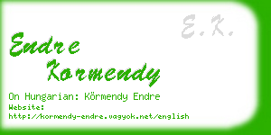 endre kormendy business card