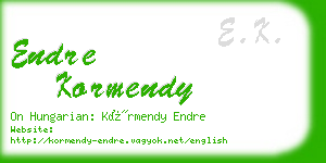 endre kormendy business card